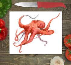 Octopus Large Glass Chopping Board