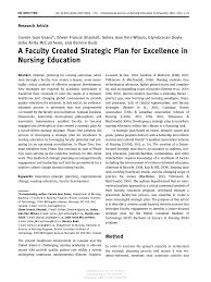 Pdf A Faculty Created Strategic Plan For Excellence In