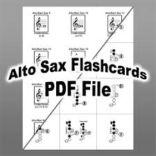 Alto Bari Sax Printable Pdf Flashcards