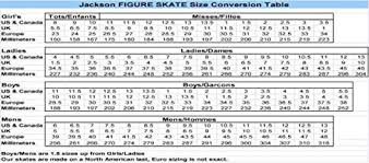 Jackson Ice Skate Size Chart Www Bedowntowndaytona Com