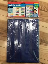 Details About Scholastic Daily Schedule Pocket Chart 13 X 33 Blue Clear Shs511498