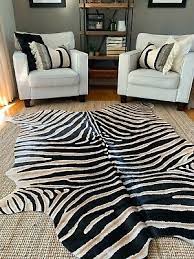 zebra cowhide rug size 7 4 x 6 brand
