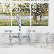 bridge style kitchen faucet metal