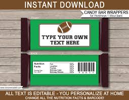 Football Hershey Candy Bar Wrappers Template Candy Bar