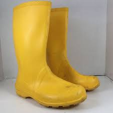 women rain boots size 8 yellow mid calf