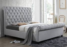 kate gray upholstered queen sleigh bed
