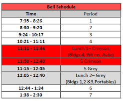 bell schedule bell schedules