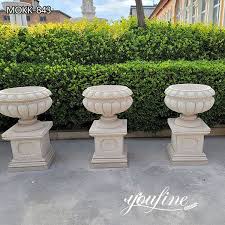 Outdoor Large Marble Flower Pots Home