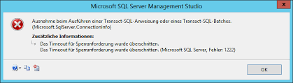 microsoft sql server error 1222