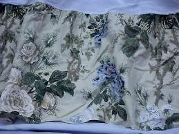 gold blue fl print twin bedskirt