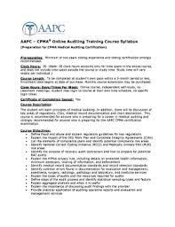 Fillable Online Aapc Cpma Online Auditing Training Course