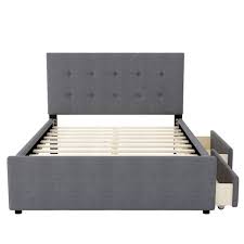 Linen Upholstered Platform Bed