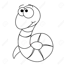 Free coloring pages to download and print. Colorless Funny Cartoon Worm Vector Illustration Coloring Page Preschool Education Royalty Free Cliparts Vectors And Stock Illustration Image 96058124