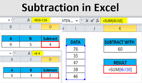 Subtraction In Excel How To Use