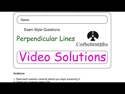 Perpendicular Lines Answers