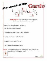 Deck Of Cards Probability Probability Worksheets Math