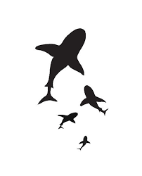 Shark Silhouette Vinyl Decals For Home