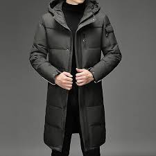 Jackets Men Hooded Long Winter Coat Men