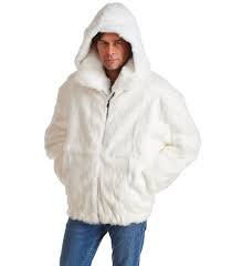 White Rabbit Fur Hooded Er Jacket