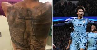 Find the perfect ben chilwell stock photos and editorial news pictures from getty images. Manchester City Winger Leroy Sane Shows Off Huge Back Tattoo Of Himself Celebrating Goal Against Monaco Mailonline Sport Scoopnest