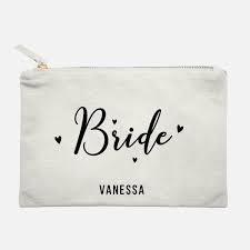 custom name makeup bag bride with