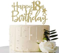 Here are a selection of our favourite 18th birthday cakes from cake designers around the web. Amazon Com Gold Glitter Happy 18th Birthday Cake Topper Hello 18 Forever 18 Party Decoration Toys Games