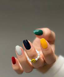 multicolor nail designs and ideas
