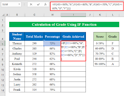 Calculate Grade Using If Function In