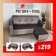 free delivery instock sofa with stool