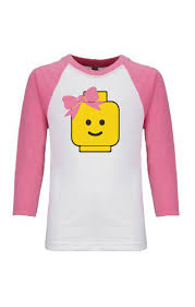 Girls Lego Shirt Lego Head With Bow Lego Shirt Lego Girls