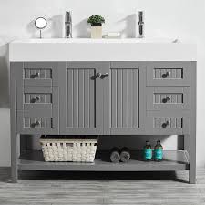 Shop our selection of 48 inch bathroom vanities and get free shipping on all orders over $99! Roswell Pavia 48 In W X 20 In D Vanity In Grey With Acrylic Vanity Top In White With White Basin 755048 Gr Wh Nm The Home Depot Single Sink Bathroom Vanity Bathroom Vanity