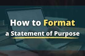 how to format a statement of purpose