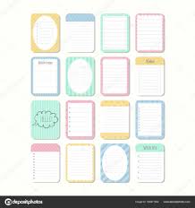 Sheets Of Paper Template Notepad Collection Of Various Note Papers