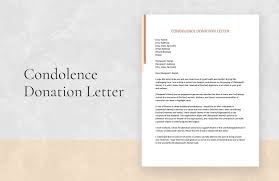condolence donation letter in word