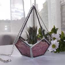 Pink Stained Glass Air Plant Terrarium