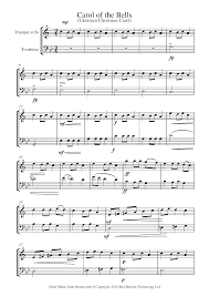 When there's a piano or a guitar, anyone playing an instrument could do some early rehearsals to get ready i heard the bells on christmas day. Carol Of The Bells Sheet Music For Trumpet Trombone Duet 8notes Com