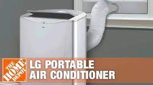The unit can easily cool down an area of up to 350 square feet while it's sweltering outside. Lg 14 000 Btu Portable Air Conditioner With Heat Dehumidifier The Home Depot Youtube