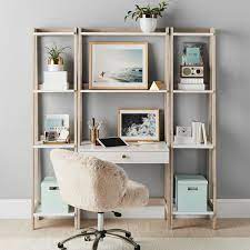 Desk Narrow Bookcase Set