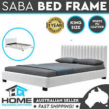king size bed frame white upholstered