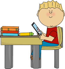 Black and white, blank, boy, children, class, classroom, coloring pages, desk, education, first day tags. Boy Sitting At School Desk With A Tablet School Art Activities Kids Technology Kids Clipart