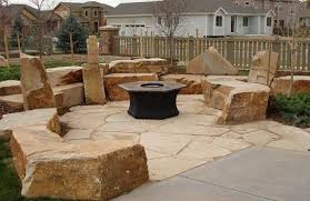 Boulder Seating Area Landscaping With