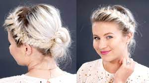 Go for several smaller sections, and dress them up with wraps or beads for an extra hot look. French Braids Messy Bun For Short Hair Milabu Youtube