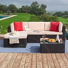 Check spelling or type a new query. Amazon Com Vitesse 5 Pieces Outdoor Furniture Sets Patio Sectional Furniture Sets Outdoor Sectional All Weather Pe Rattan Wicker Lawn Conversation Sets Garden Sofa Set With Coffee Table And Washable Cushion Patio