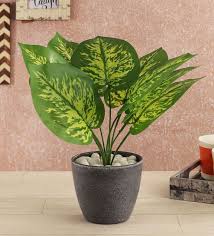 green polyester artificial money plant