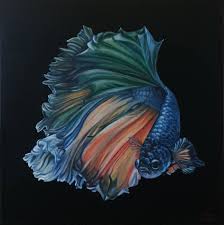 a beautiful betta fish painting by