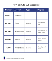 chart of accounts examples property