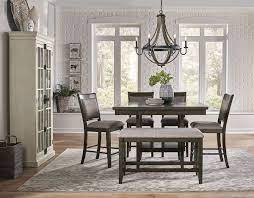 Modern, wood dining room table and chair set with 4 matching wooden chairs! Greer 5 Pc Counter Dining Set Badcock Home Furniture More