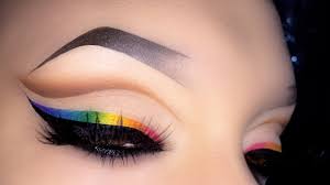 y cut crease with rainbow eyeliner