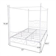 White Queen Metal Bed Frame Bed Frame