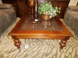 Ethan Allen Rattan Coffee Table At The